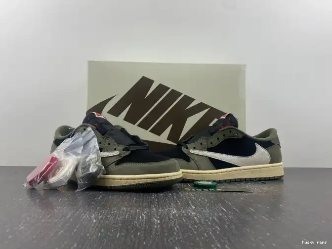Cheap Husky DM7866-002 'BLACK SP JORDAN 1 SCOTT LOW OG OLIVE' X AIR TRAVIS 0417